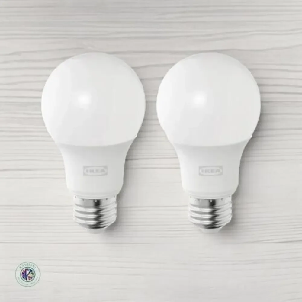 IKEA SOLHETTA LED Bulb E26 450 Lumen 40 W 2700 K Globe Opal Warm-White 2 PACK